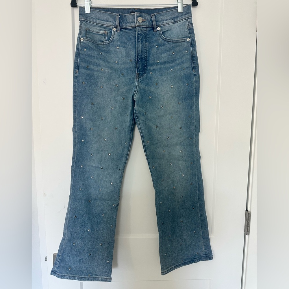 Express Women's Blue Jeans with Embellishments